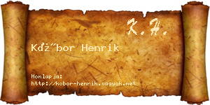 Kóbor Henrik névjegykártya